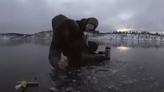 Зимняя рыбалка на гольца в городской черте
