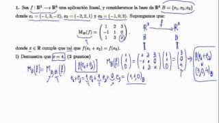 Matrices de aplicaciones lineales e incógnitas