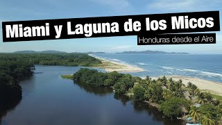 Miami y Laguna de los Micos, Honduras Desde el Aire, 4K