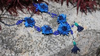 Kornblume aus Modelliermasse Tutorial✿Cornflower Polymer Clay✿Васильки из полимерной глины МК
