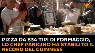 Pizza da 834 tipi di formaggio, lo chef parigino ha stabilito il record del Guinness