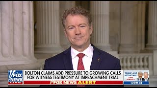 Sen. Rand Paul Discusses Bolton Book and Responds to Schumer Press Conference - Jan. 28, 2020