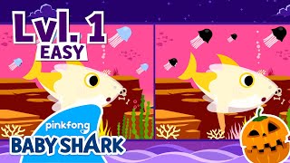 [Lvl1. Easy] Halloween Sharks | Spot the Difference | Halloween Songs & Games 