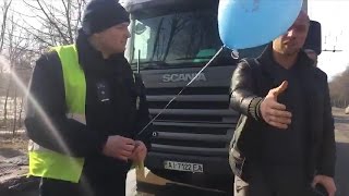 Патрульная полиция Харькова встречает Порошенко