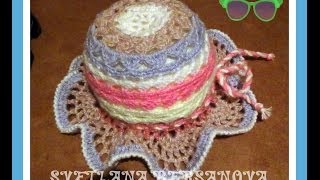 Вяжем из остатков - веселая панамка на лето Часть 1 .Summer hatк