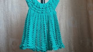 Кружевное платье крючком (ВАРИАНТ 2) / Knitting dress for girls