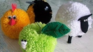Игрушки из помпонов. Как сделать игрушки из помпонов ?