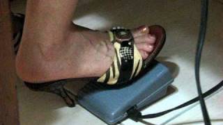 Pedal Pumping Sewing in Sexy  Heels Foot Fetish