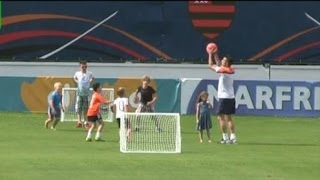 World Cup 2014 - Robin van Persie Entertains Players' Children After Holland Training