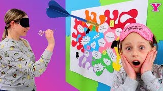 Слайм Карта и ДРОТИКИ с Закрытыми Глазами Слайм Челлендж / Чао Юля