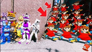 CAN MARSHMELLO & ANIMATRONICS DEFEAT THE EVIL PLAYTIME CLONE ARMY? (GTA 5 Mods FNAF RedHatter)