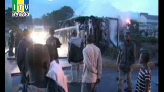 Lori lapinduka na kuteketea kwa moto Morogoro.