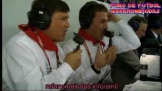 Camacho celebrando el gol de Puyol (Alemania 0 - España 1)