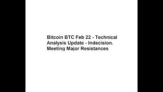 Bitcoin BTC Feb 22 - Technical Analysis Update - Major Resistance Ahead