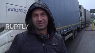 Poland: Hundreds of trucks held up in 20km queue at Belarus border amid migrant crisis