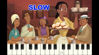 SLOW piano tutorial "ALMOST THERE" the Princess and the Frog, Disney, 2009, with free sheet music