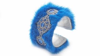 Браслет из меха норки с кристаллами Swarovski