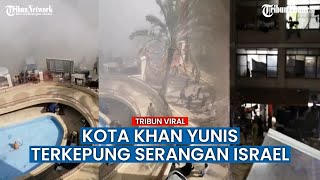 DUARRRR, Kota Khan Yunis Dibom Israel, Jalanan Tertutup Kepulan Asap