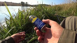 Ловля на WD 40. Чуть не утащил удочку. Реакция рыбы на WD 40. Рыбалка на поплавок.