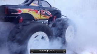 RC MONSTER TRUCK BURNOUT SMOKE CAR TOYS Donuts Wheelstands!