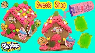 Shopkins GINGERBREAD HOUSE KIT Frosting Gummy Candy Food Craft Playset - Cookieswirlc Video