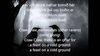 Valravn - Krummi Lyrics in Icelandic & English