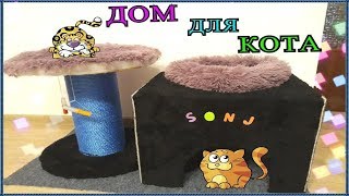 КАК СДЕЛАТЬ ДОМИК ДЛЯ КОШКИ / СВОИМИ РУКАМИ ДОМ ДЛЯ КОТА ИЗ КОРОБКИ /Cat house