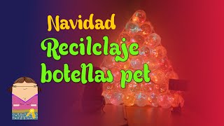 ÁRBOL DE NAVIDAD CON BOTELLAS DE AGUA (RECICLAJE)