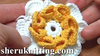 Folded Petal Crochet Flower Tutorial 22 如何編織花