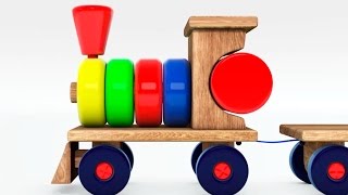 Мультфильмы для детей. Паровозик из геометрических фигур. 3D мультики