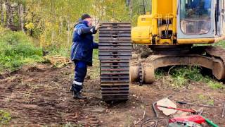 Выпрессовщик пальцев для замены гусеничной цепи экскаватора
