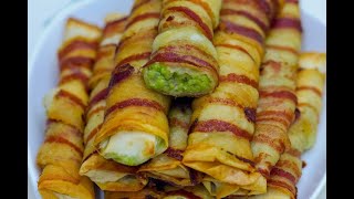 Bacon wrapped avocado rolls: creamy, easy and tasty!