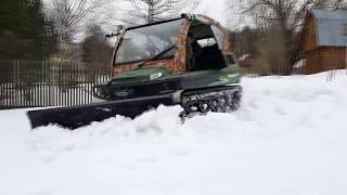 Снегоболотоход Tinger track (Тингер). Навеска отвала. Уборка снега.