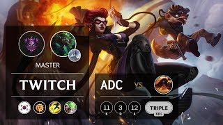 Twitch ADC vs Sivir - KR Master Patch 9.12