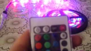светодиодная лента rgb, с пультом управления разноцветная купленная на aliexpress