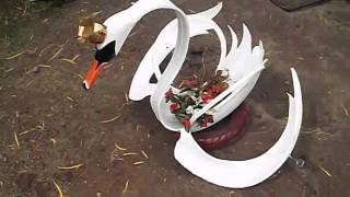 RECICLADO DE NEUMÁTICOS Cisne artesanal (Nuevo diseño)