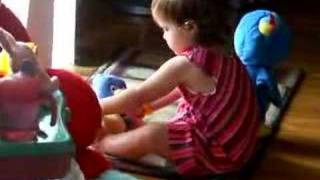 Sneaky Mom catches cute baby playing