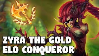 Raingar - Zyra Conqueror Mastery smurfing in gold Elo [PATCH 9.24b]