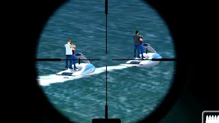 .50 Cal Sniper Vs Jet Ski Kidnappers! Sniper 3D Assassin Adami Island