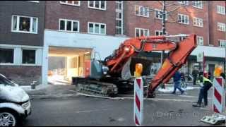 HITACHI ZAXIS 225 BAGGERVERLADUNG AUF SCHWERTRANSPORT