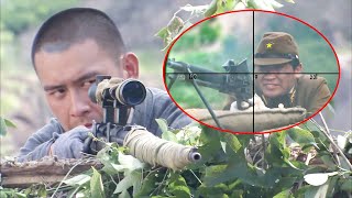 國軍埋伏日軍騎兵隊，狙擊手800米外一槍瞬秒日軍大佐，嚇得日軍四散而逃！ ️ 抗日