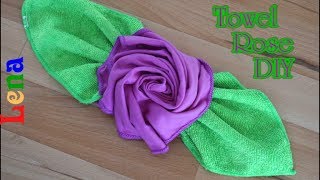 Gästetuch Rose falten ? How to make towel rose DIY ? роза из полотенца
