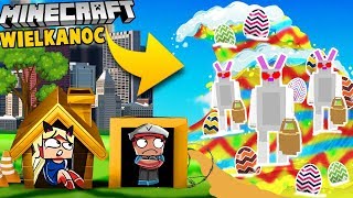 BAZA VS WIELKANOCNE TSUNAMI - MINECRAFT EASTER EGG TSUNAMI CHALLENGE | Vito VS Bella