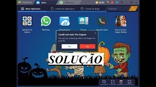 Como Corrigir erro no BlueStacks 3,carrega 80% e pede para reiniciar o pc