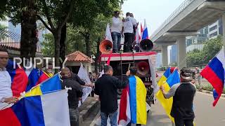 Indonesia: Rally for peace in Ukraine held at Russian embassy in Jakarta