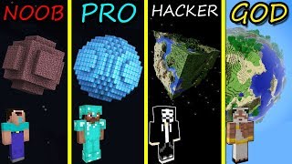 Minecraft Battle: NOOB vs PRO vs HACKER vs GOD: BUILDING PLANET in Minecraft MAP!