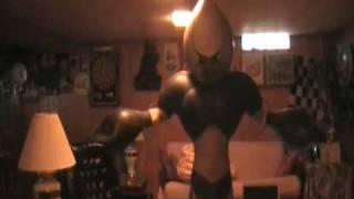Inflatable latex alien catsuit