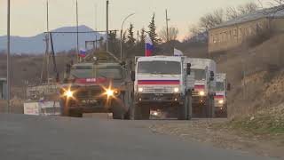 Доставка грузов колонной российских миротворцев