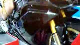 Yamaha YZF R1 2008 black on Fuchs dyno.