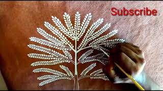 Warli art tree design वारली चित्रकलेतील झाडाचे चित्र